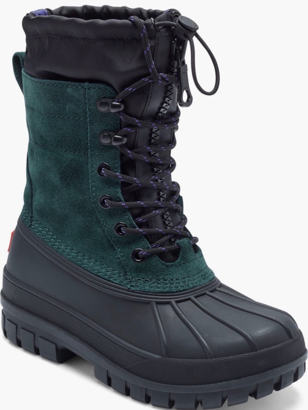 NWT Hunter Green Suede Lace-Up Winter Boot